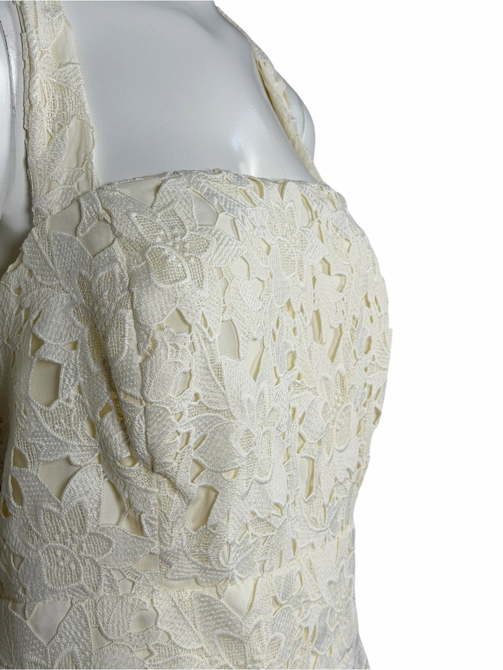 Prabal Gurung for JCPenney Ivory Lace Midi Dress NWT Plus Size 22W Floral Cutout - Picture 4 of 16